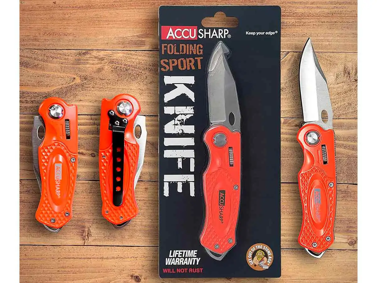Нож складной AccuSharp Folding Sport Knife нержавеющая сталь оранжевый