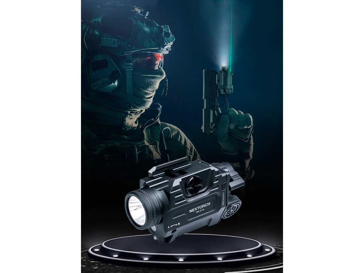 Фонарь Nextorch WL21G Dual-Light, пистолетный, 650 lm, зелёный ЛЦУ