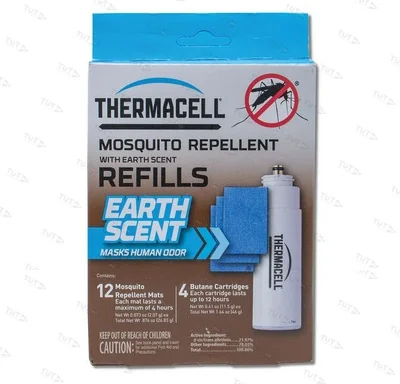 Набор запасной Thermacell с запахом земли (4 газовых картриджа + 12 пластин)