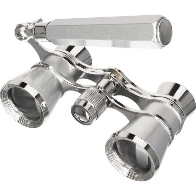 Театральный бинокль-лорнет Levenhuk Broadway 325E, серебристый
