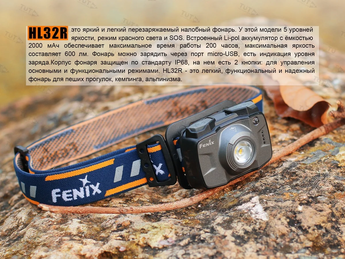 Налобный фонарь Fenix HL32Rg серый