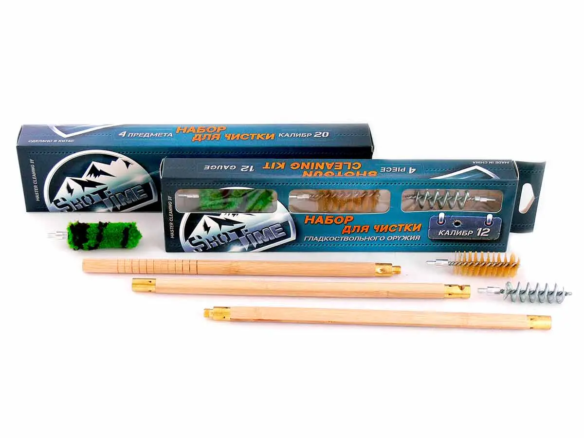 Набор для чистки ShotTime кал.12 (деревянный шомпол, 3 ерша)