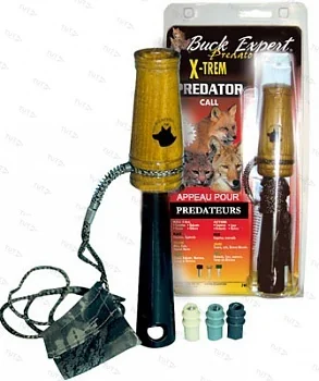 Манок Buck Expert на хищника с 3 насадками (писк мыши, раненный заяц, лиса, рысь, куница, волк, белк