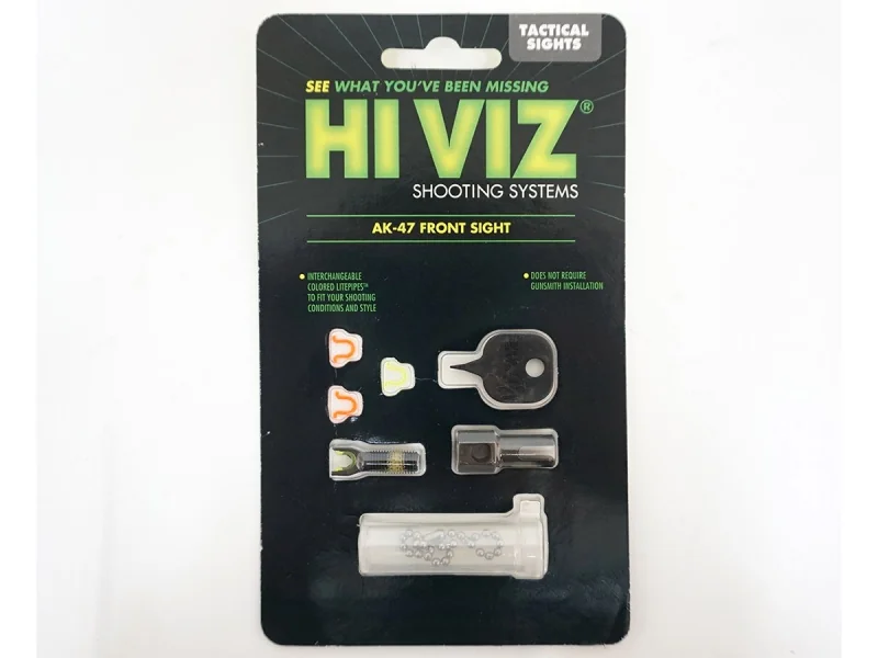 HiViz мушка для АК (сайга, тигр, вепрь), в комплекте 2 зелёных и 2 красных оптоволокна