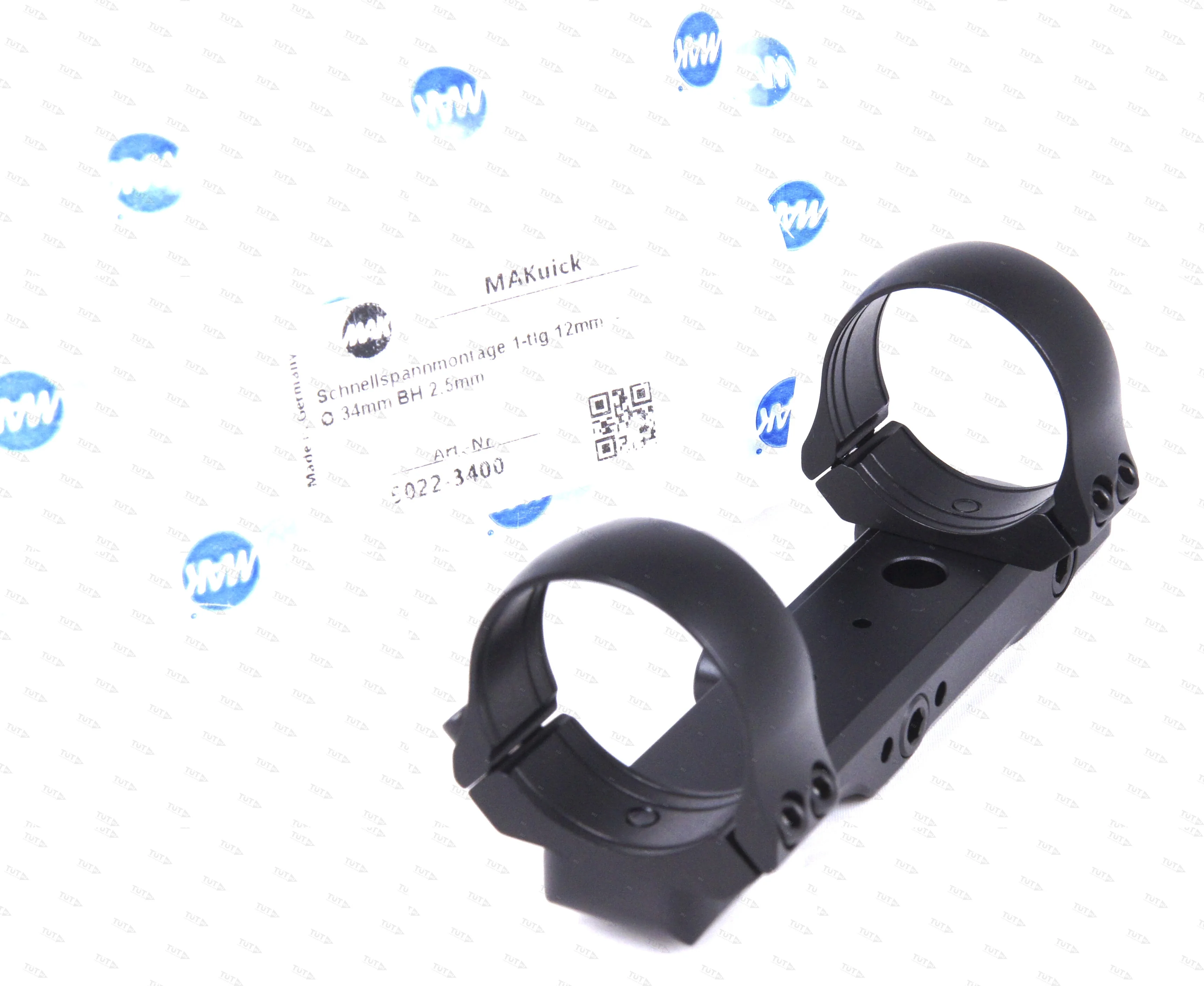 MAK 5022-3400 быстросъемный моноблочный кронштейн с рычажным зажимом с кольцами 34мм