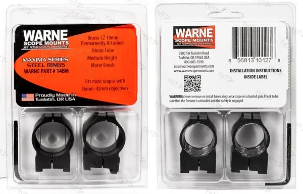 Крепления Warne CZ550 для прицелов 30мм Medium (14BM)