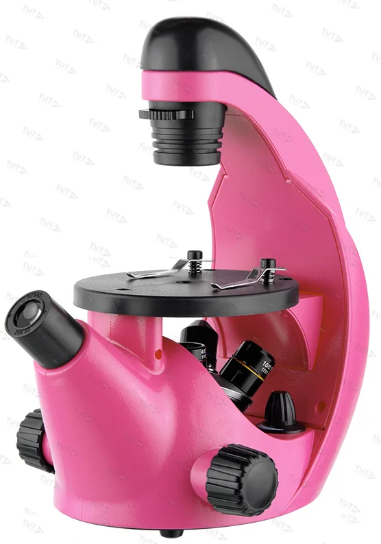Микроскоп школьный Эврика 40х-320х инвертированный (фуксия)
