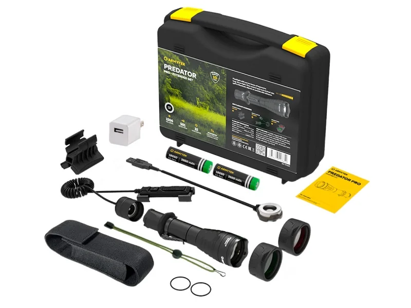 Фонарь с комплектом Armytek Predator Pro Magnet USB Extended Set белый