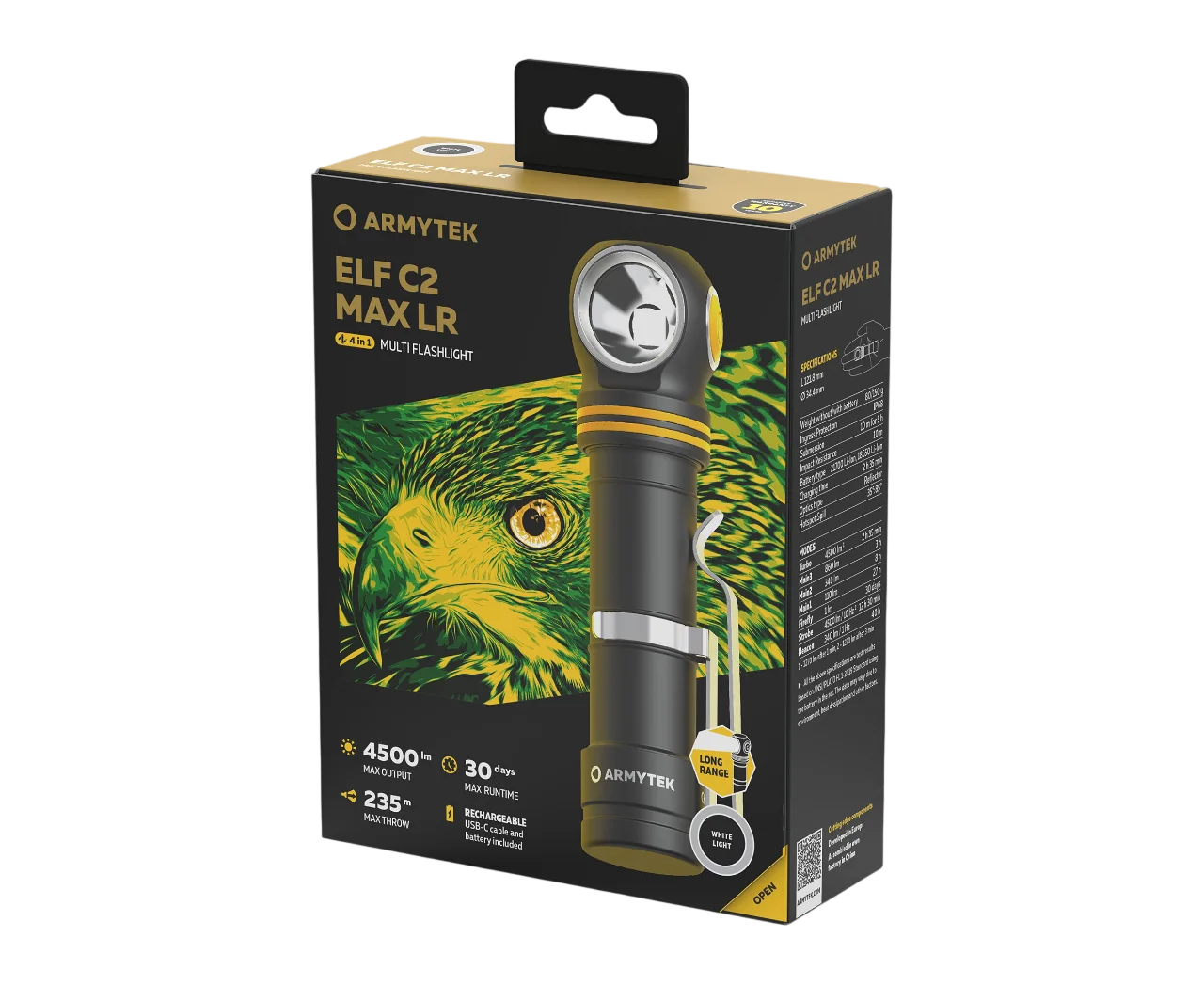 Фонарь Armytek Elf C2 Max LR USB-C Белый