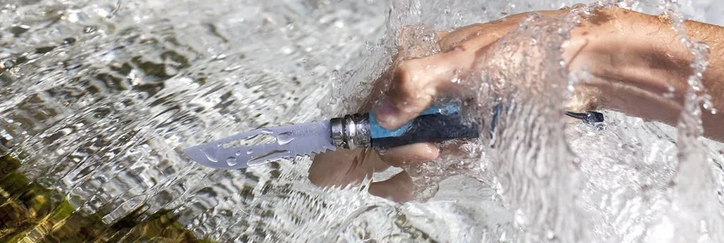 Нож складной Opinel Outdoor 08, нержавеющая сталь, полимер, синий/серый