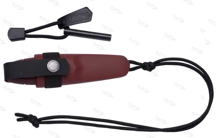 Нож Morakniv Eldris, нержавеющая сталь, шнурок, огниво (красный)
