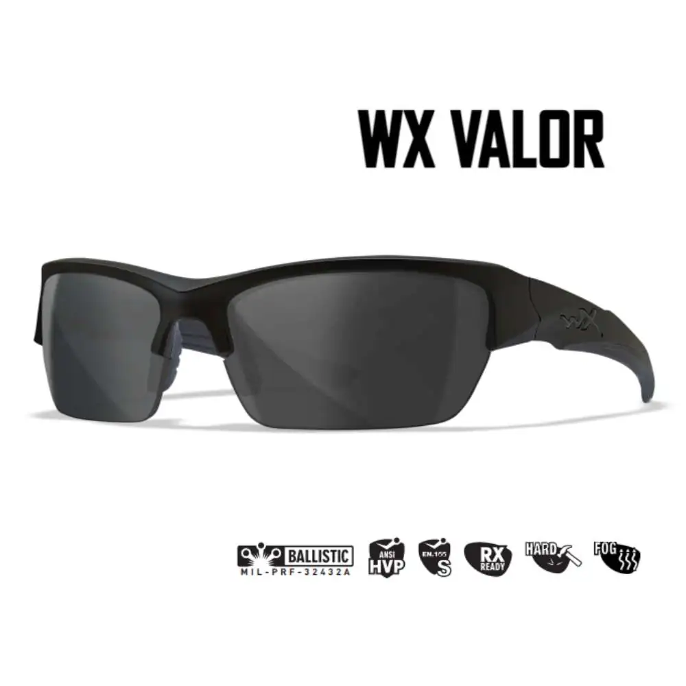 Очки защитные Wiley X WX Valor (Frame: Matte Black, Lens: Grey) CHVAL01
