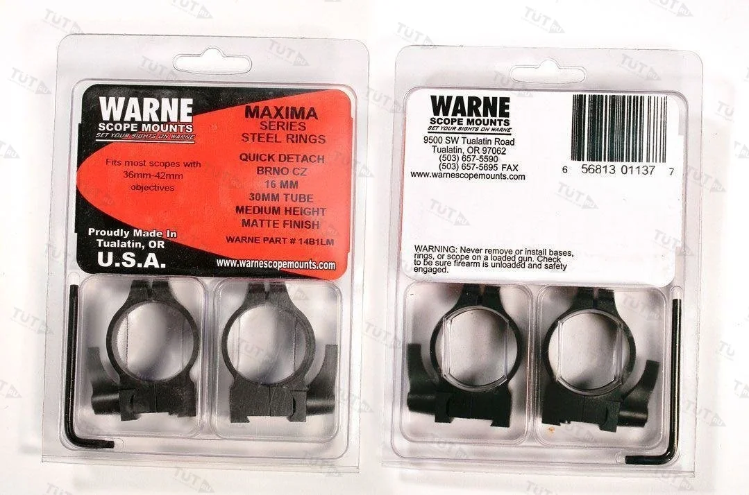 Крепления Warne CZ527 30mm QD Medium (14B1LM)