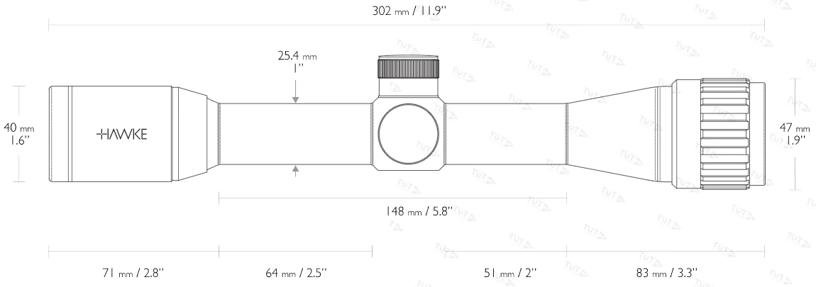 Оптический прицел Hawke Vantage 4x32 AO(Mil Dot)