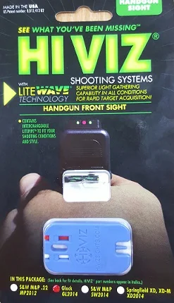 HiViz пистолетная мушка GL2014, для GLOCK, 2 цвета (красный, зеленый)