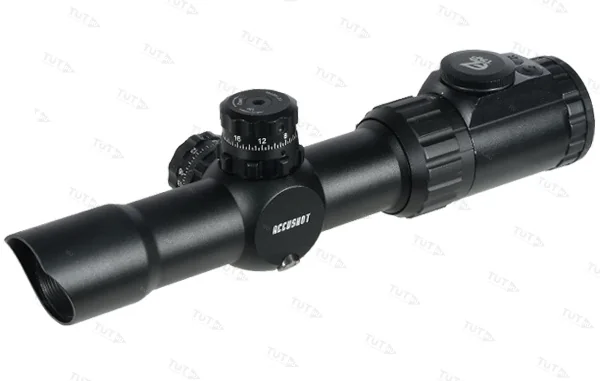 Оптический прицел Leapers Accushot Tactical 1-4.5x28, 30мм, Circle Dot, подсв., кольца на Weaver/Pic