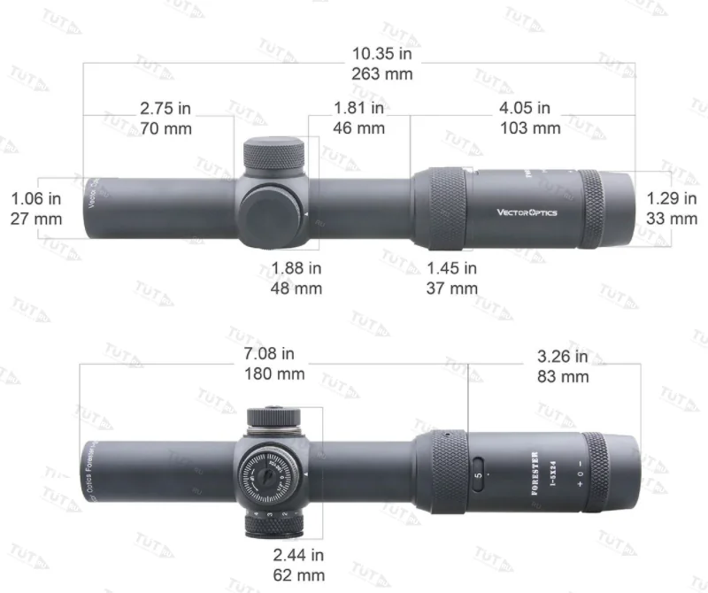 Прицел Vector Optics Forester 1-5x24 SFP (сетка VFD-2) с подсветкой