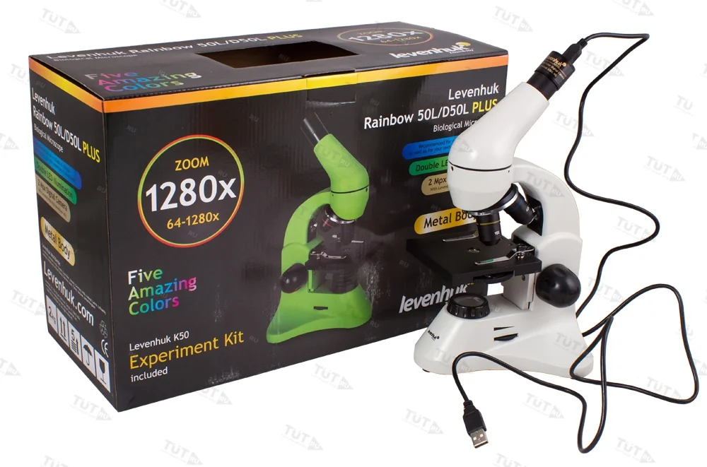 Микроскоп Levenhuk Rainbow D50L PLUS, 2 Мпикс, Moonstone\Лунный камень