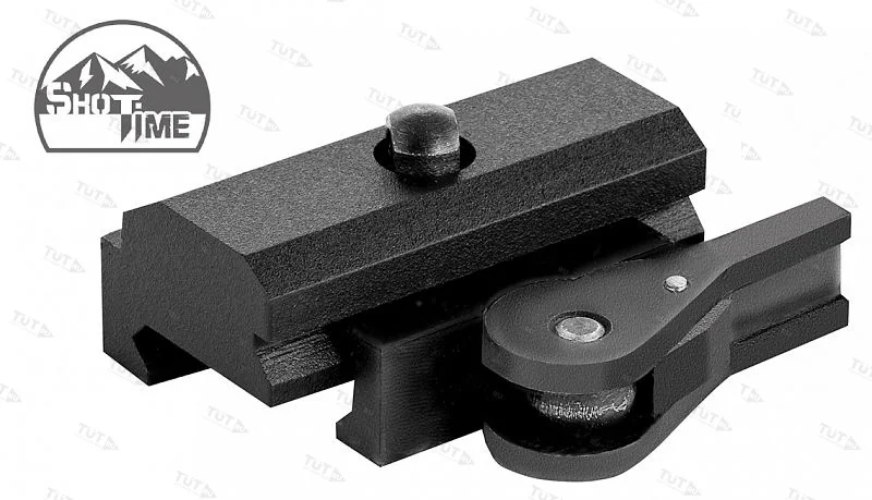 Адаптер-переходник ShotTime быстросъемный для сошек типа Harris на Weaver/Picatinny, сплав Д16Т+ ста
