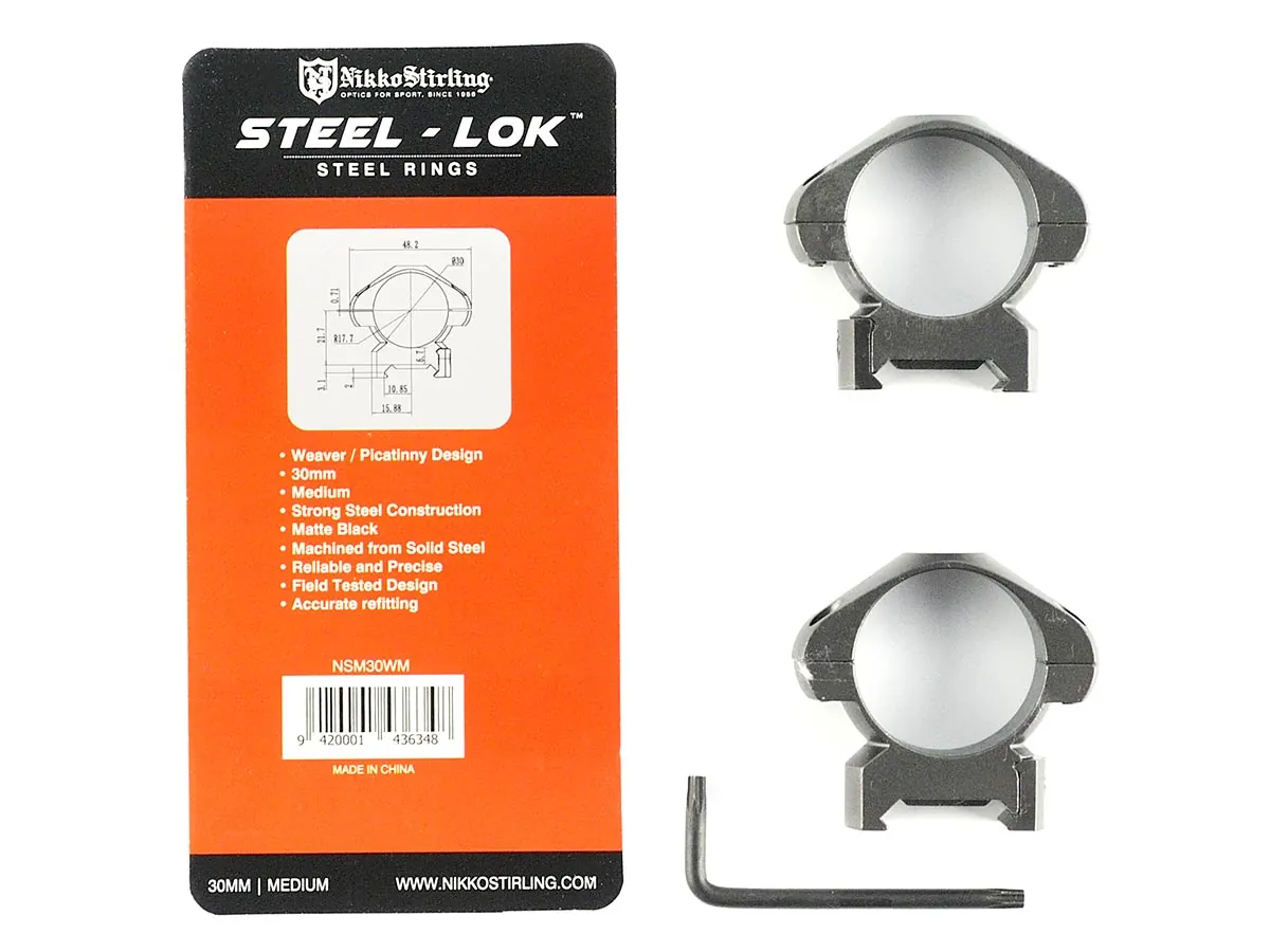 Кольца Nikko Stirling Diamond, на Weaver, 30мм, средние, сталь