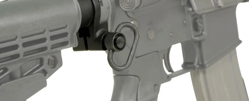 Адаптер CAA для QD-антабок для AR-систем (AR15/M4), двухсторонний, на трубку приклада, алюминий, черный, 18гр.