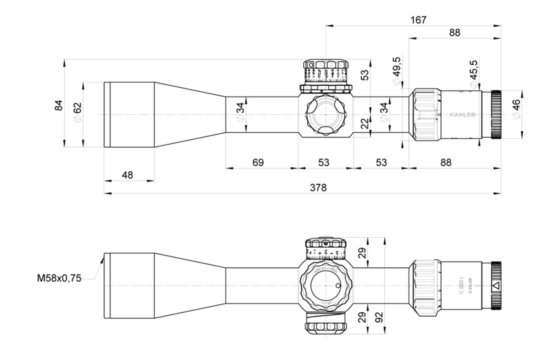 Оптический прицел Kahles K525I CCW 5-25X56 MOAK RSW
