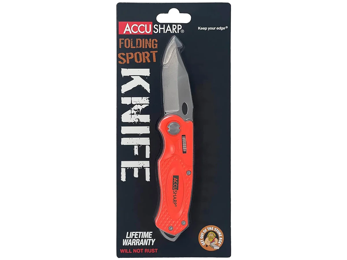 Нож складной AccuSharp Folding Sport Knife нержавеющая сталь оранжевый