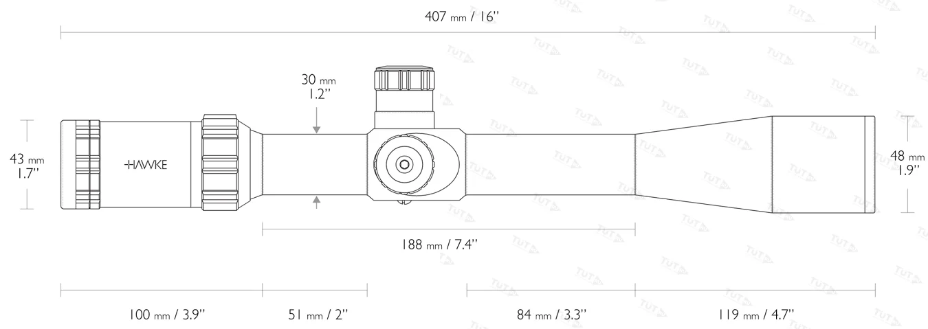 Оптический прицел Hawke Sidewinder Tactical SF 8.5-25х42(20x 1/2 Mil Dot)