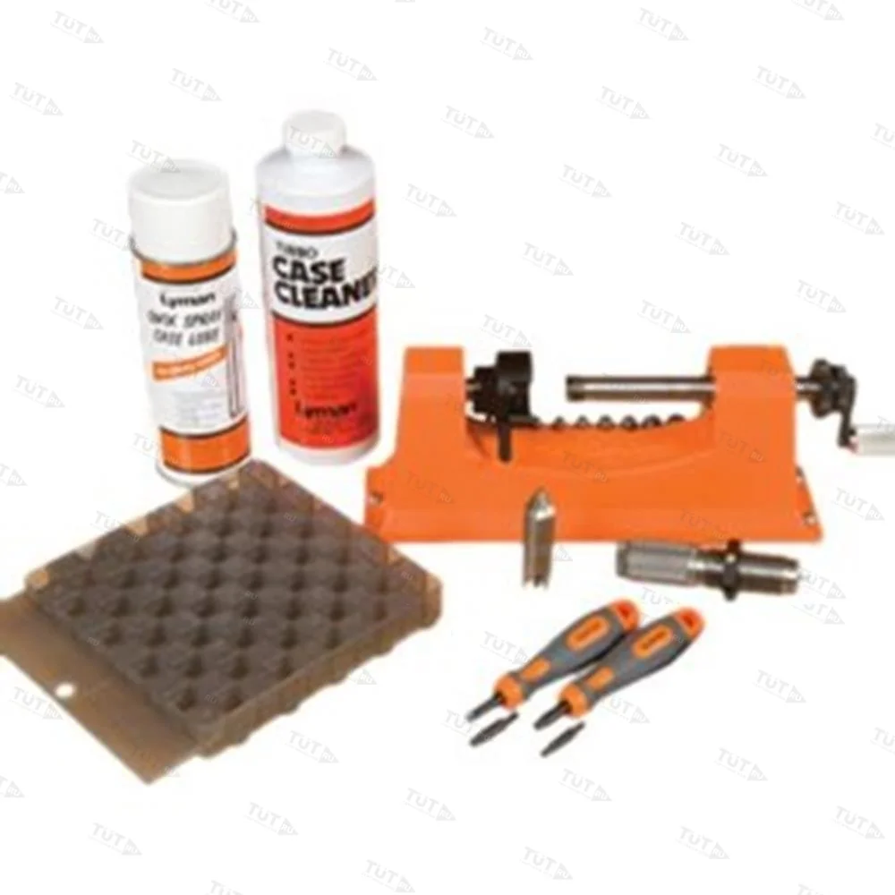 Универсальный триммер для гильз Lyman в комплекте с набором для ухода за гильзами