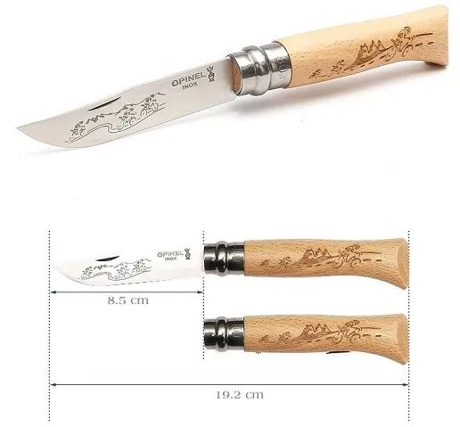 Нож складной Opinel Cycling 08, нержавеющая сталь, бук, велосипедист