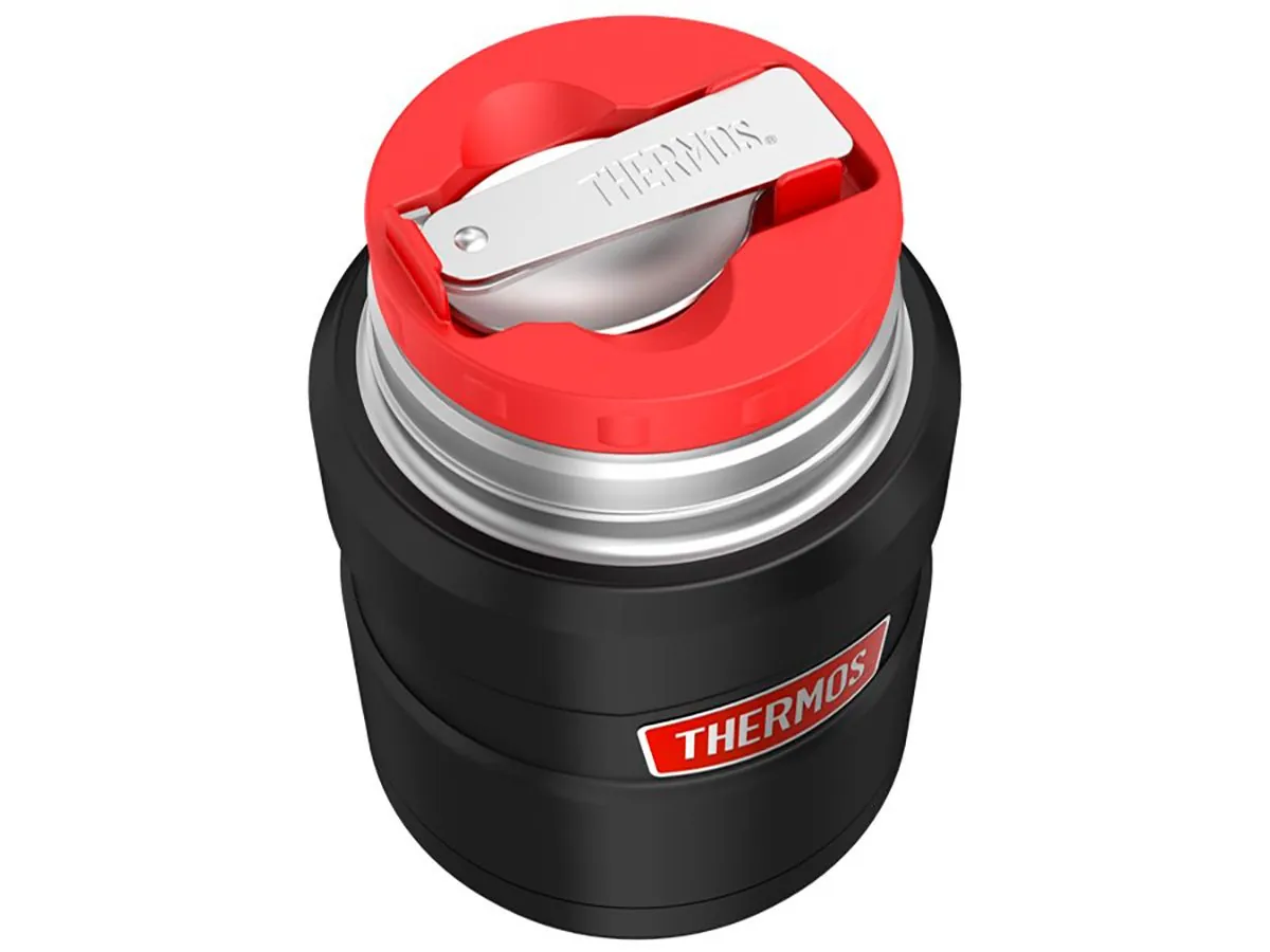Термос для еды THERMOS KING SK-3000 RCMB 0,47L, складная ложка, чёрный