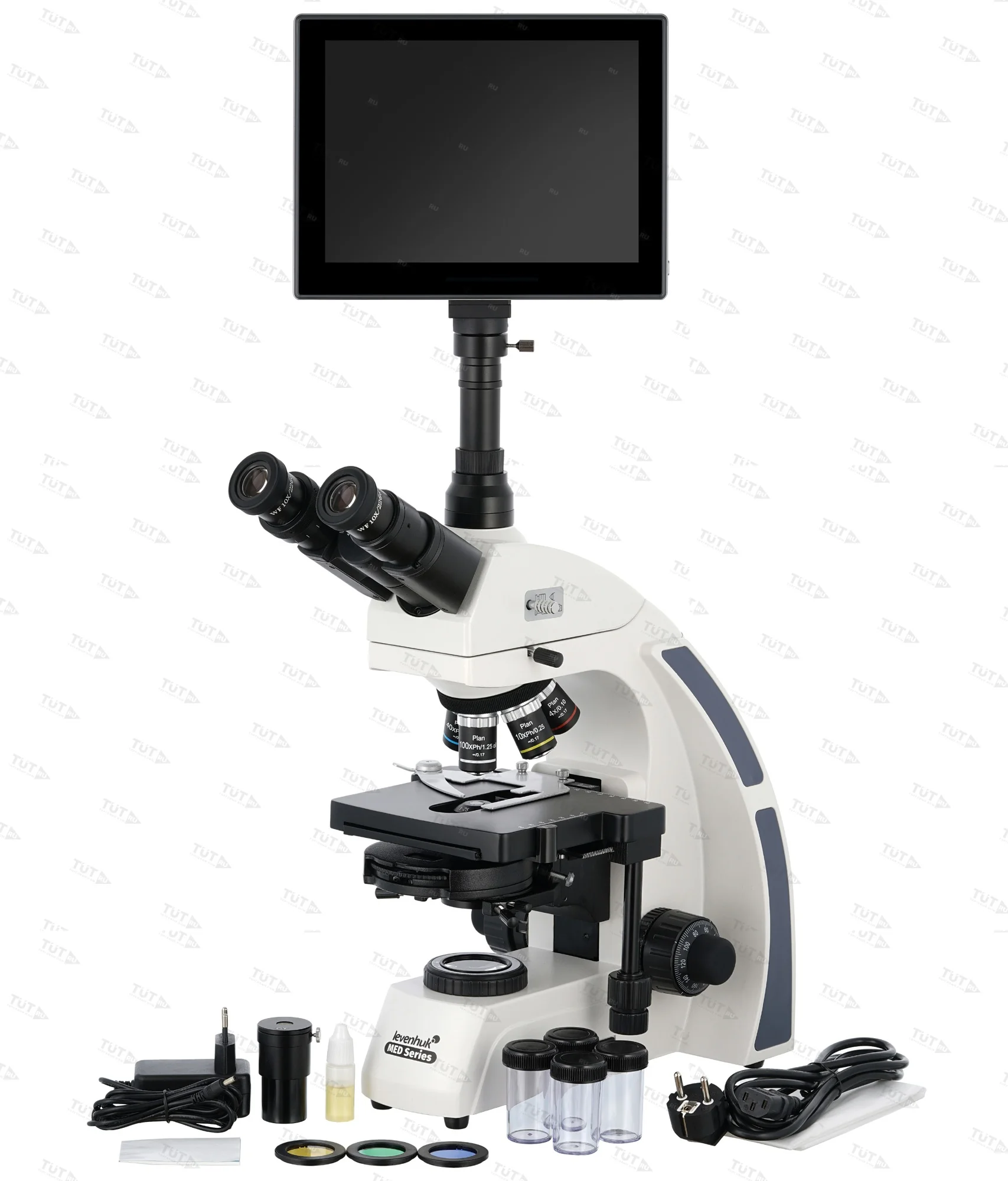 Микроскоп цифровой Levenhuk MED D45T LCD, тринокулярный