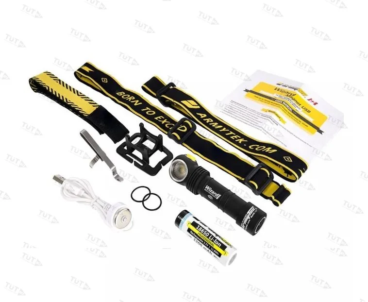 Налобный фонарь ARMYTEK WIZARD WR MAGNET USB+18650 (Холодный)