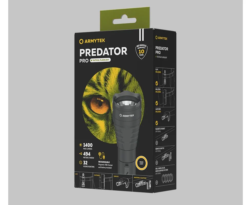 ARMYTEK PREDATOR PRO MAGNET USB (ТЕПЛЫЙ СВЕТ)