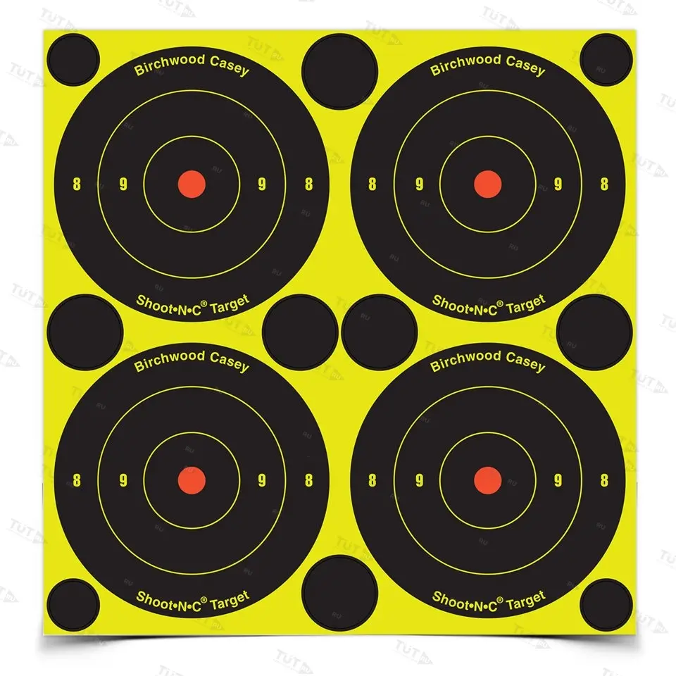 Мишень бумажная Birchwood Shoot•N•C® Bull's-eye Target 80мм