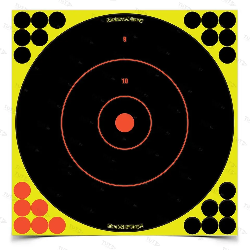 Мишень бумажная Birchwood Shoot•N•C® Bull's-eye Target 300мм 12шт