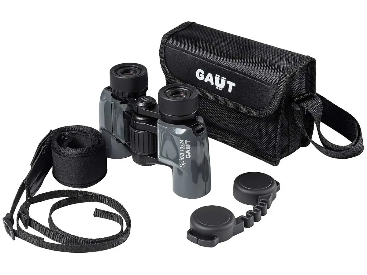Бинокль Gaut Spica 10X24, Porro-Призмы Bak4, Цвет - Серый, 377Г