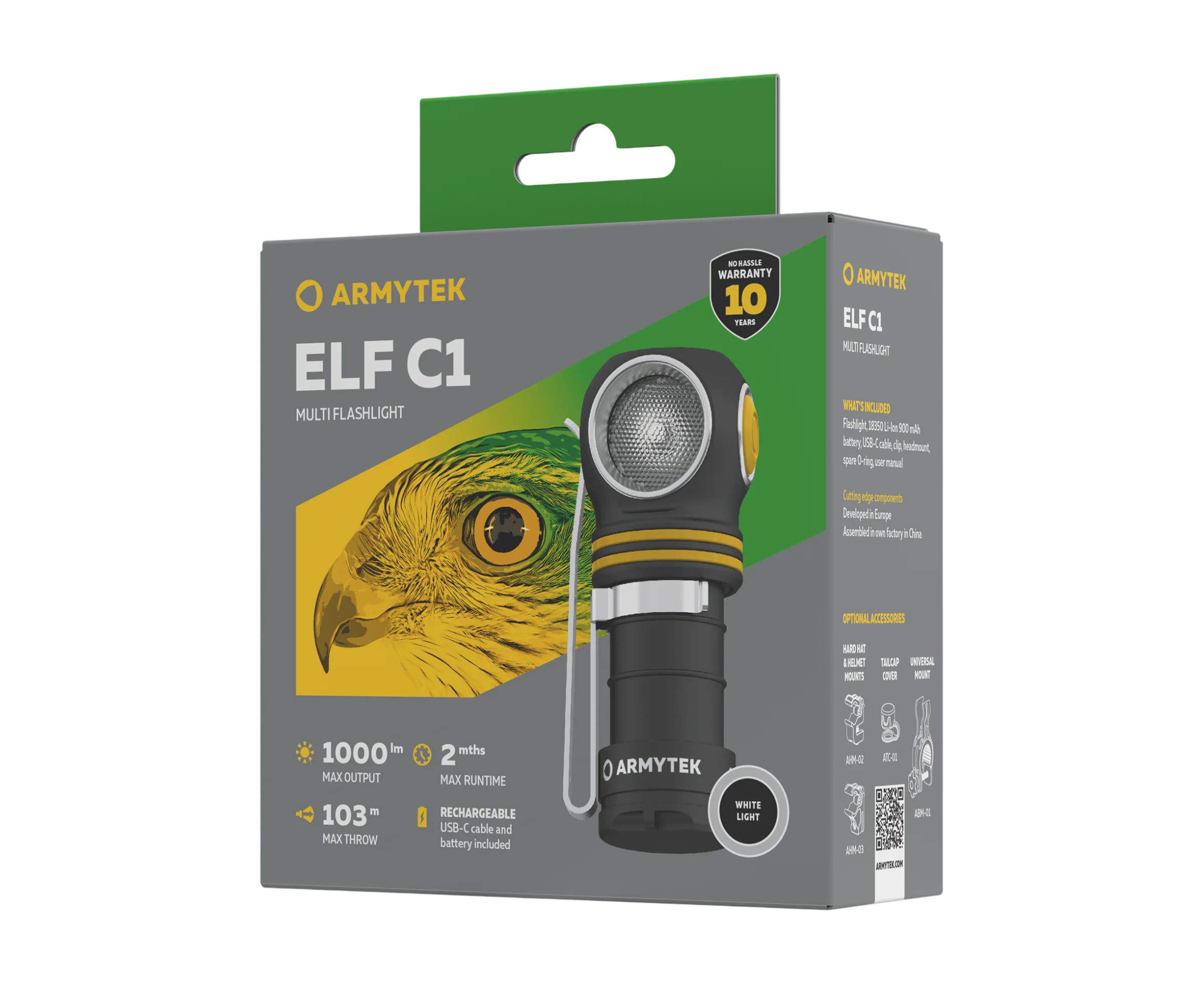 Фонарь Armytek Elf C1 USB-C Белый