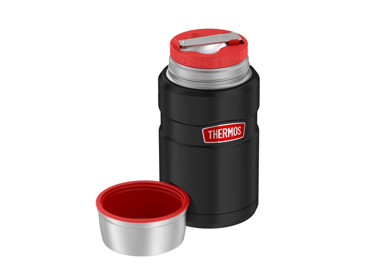 Термос для еды THERMOS KING SK-3020 RCMB 0.71L, складная ложка, чёрный