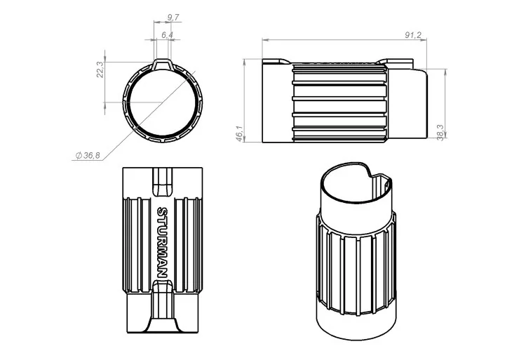 Бленда Sturman для прицела PARD-008P-LRF (PETG)