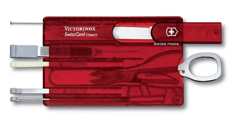 Швейцарская карта Victorinox SwissCard Lite красный полупрозрачный