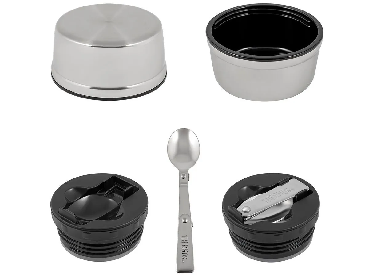 Термос для еды THERMOS KING SK-3000 MMB 0,47L, складная ложка, чёрный