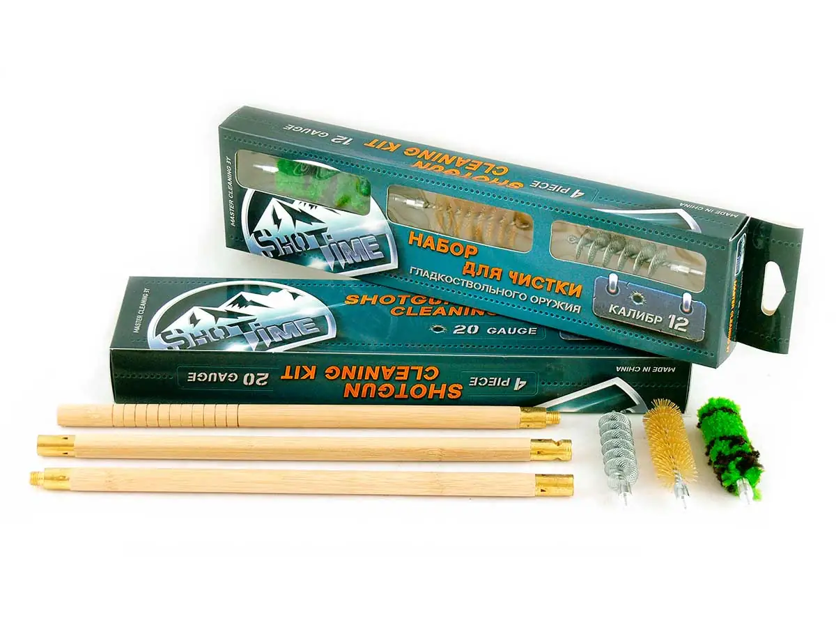 Набор для чистки ShotTime кал.12 (деревянный шомпол, 3 ерша)