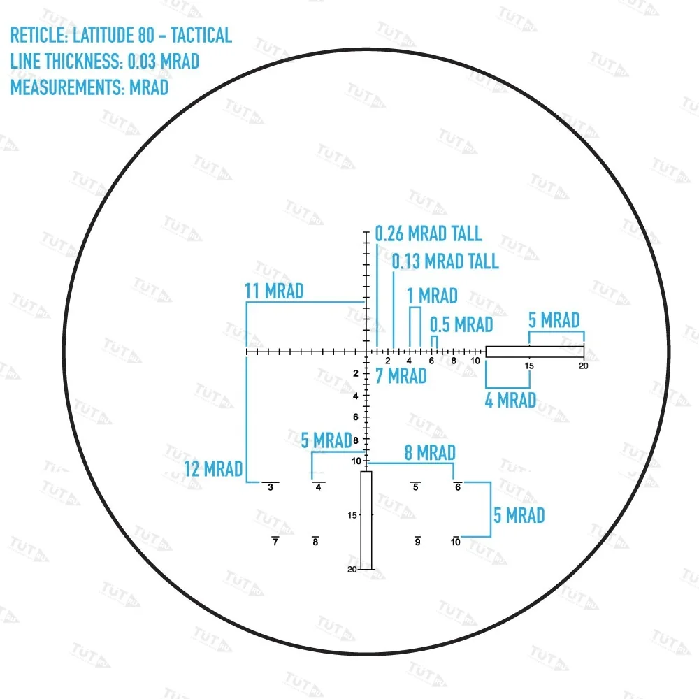 Тактическая зрительная труба Sightmark Latitude 20-60x80 XD, сетка Latitude 80-Tactical, MRAD, 1-ая