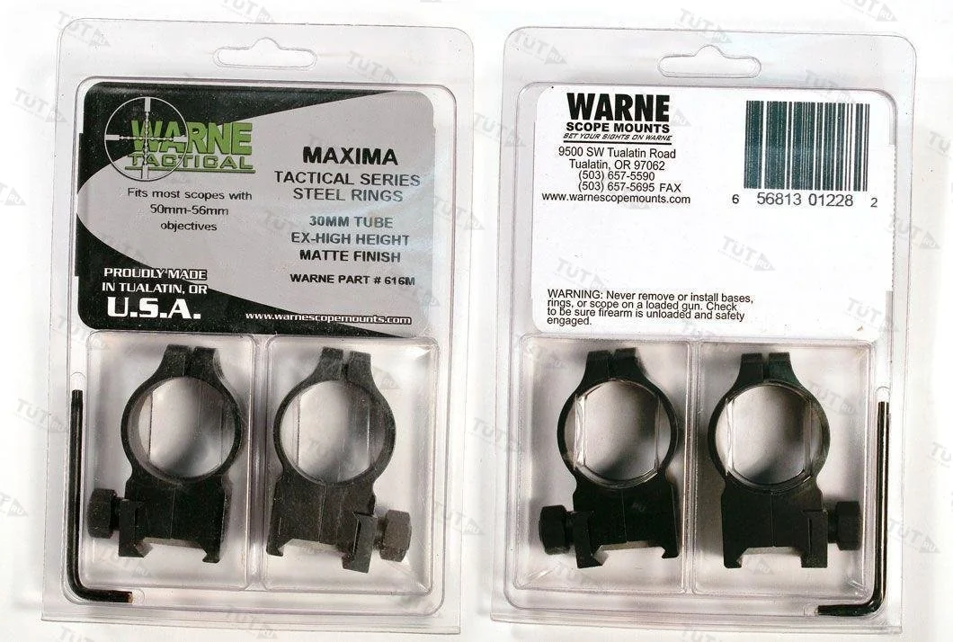 Крепления Warne Tactical 30mm Extra High (616M)