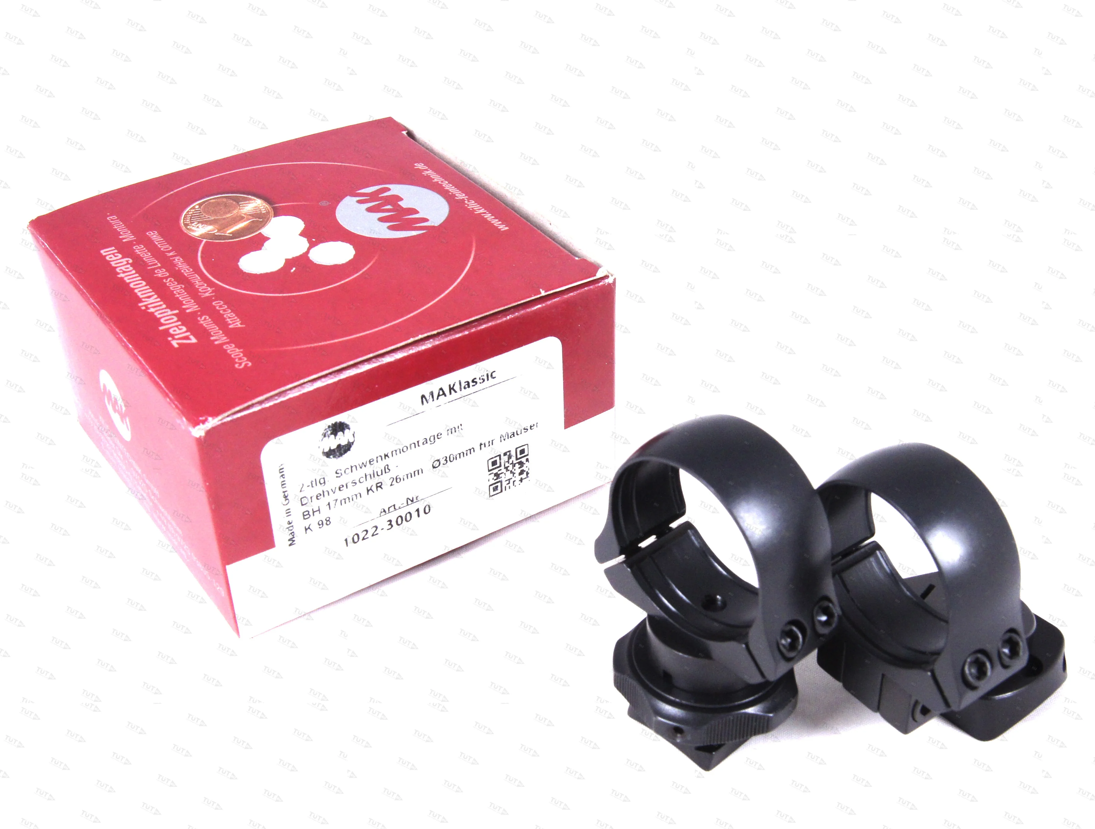 Быстросъемные поворотные кольца MAK 30мм с основаниями на Mauser K98 KR=26мм BH=17мм