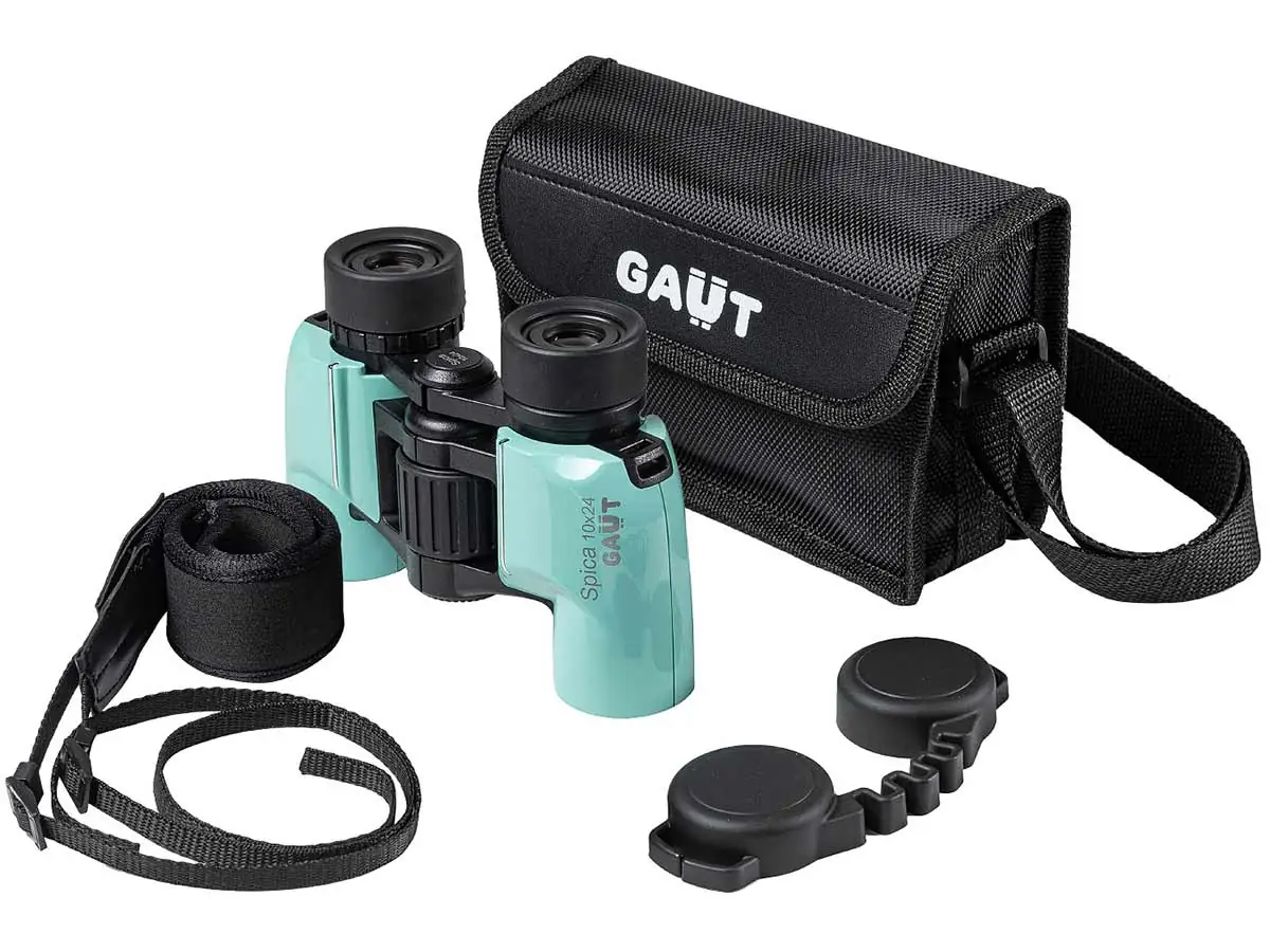 Бинокль Gaut Spica 10X24, Porro-Призмы Bak4, Цвет - Бирюзовый, 377Г