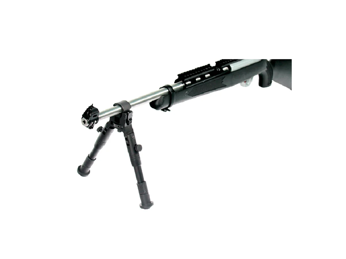 Сошки UTG на ствол диаметром 1-1,9 см., регул. высота 15,7-17см., 2 положения опор, алюминий, вес 29