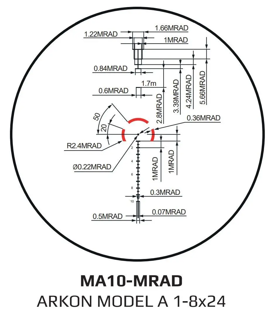 Оптический прицел ARKON Model A 1-8x24 / Аркон Модель А 1 8 на 24