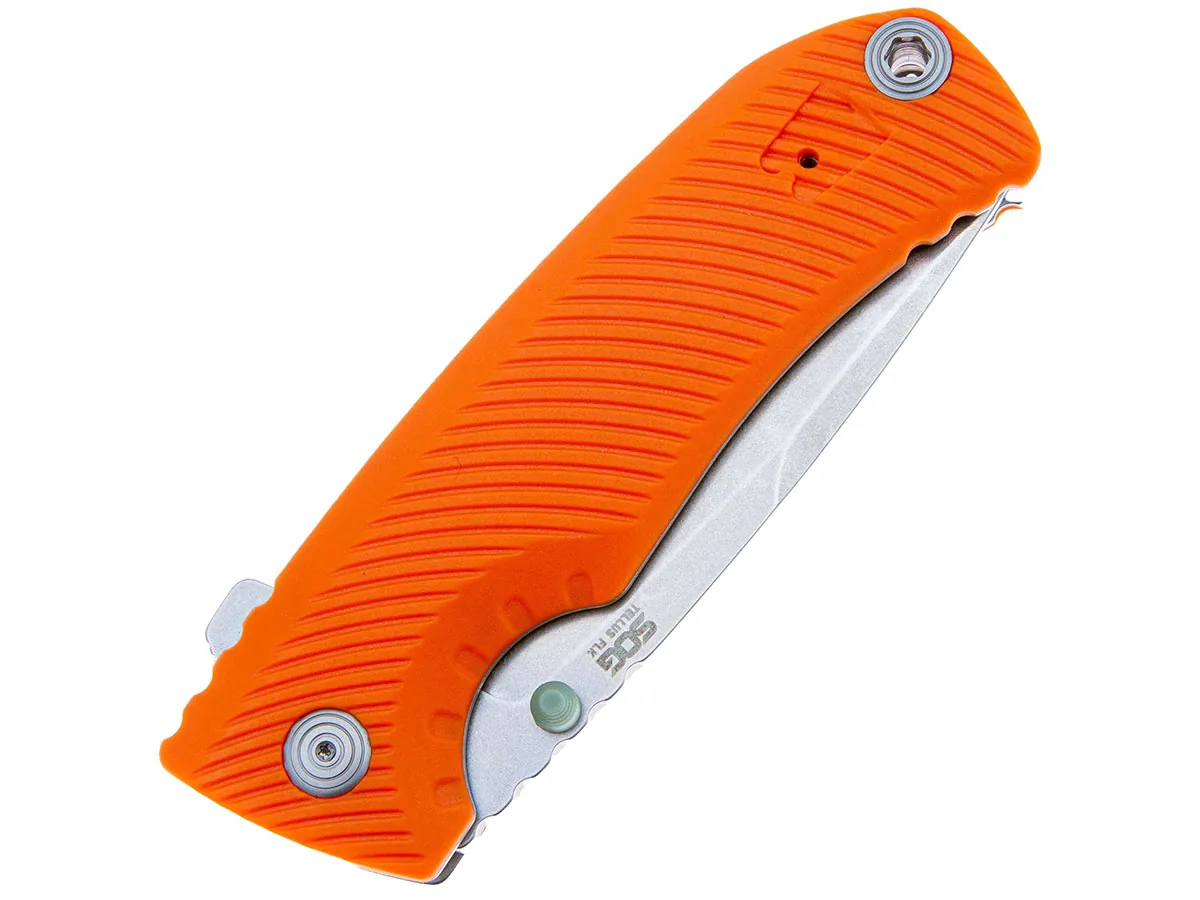 Нож складной SOG Tellus FLK Blaze, сталь Cryo 440C, рукоять GRN